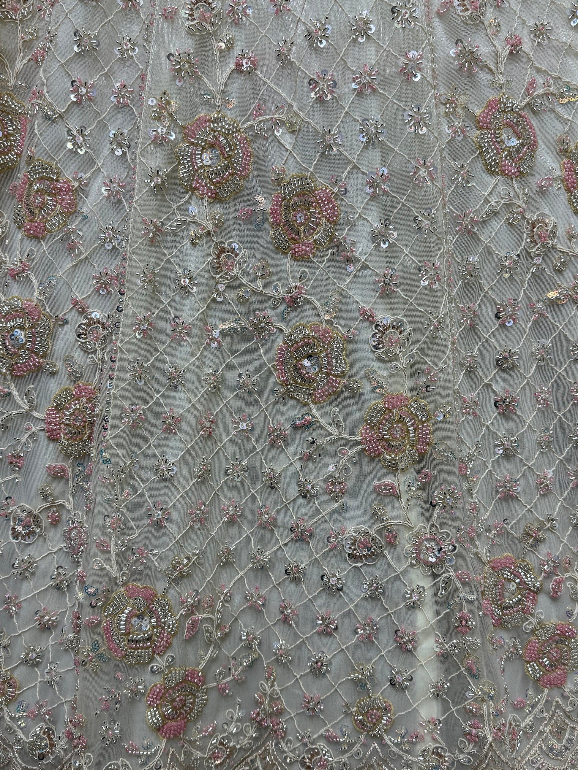Captivating White Hand Work Net Bridesmaid Lehenga Choli With Dupatta - Zeel Clothing