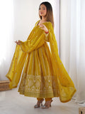 Captivating Yellow Sequins Georgette Haldi Wear Suit Pant With Dupatta - Zeel Clothing