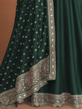 Charismatic Green Embroidered Silk Party Wear Gown - Zeel Clothing