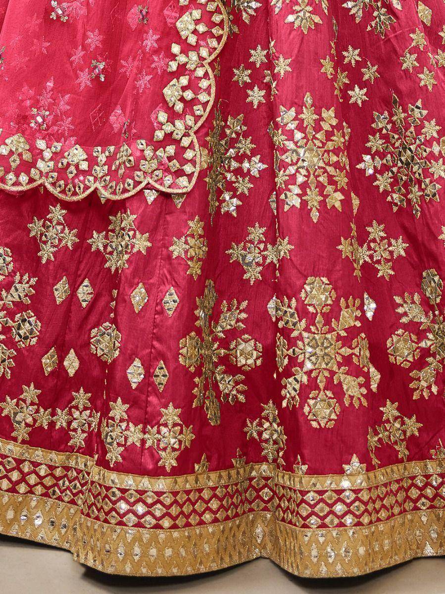 Charismatic Pink Zari Work Art Silk Engagement Wear Lehenga Choli - Zeel Clothing