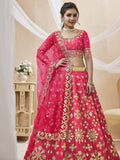 Charismatic Pink Zari Work Art Silk Engagement Wear Lehenga Choli - Zeel Clothing