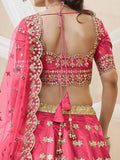 Charismatic Pink Zari Work Art Silk Engagement Wear Lehenga Choli - Zeel Clothing