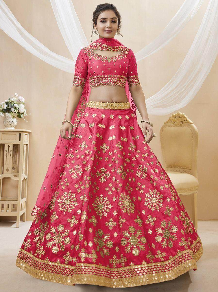 Charismatic Pink Zari Work Art Silk Engagement Wear Lehenga Choli - Zeel Clothing
