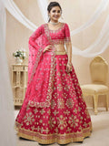 Charismatic Pink Zari Work Art Silk Engagement Wear Lehenga Choli - Zeel Clothing