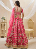 Charismatic Pink Zari Work Art Silk Engagement Wear Lehenga Choli - Zeel Clothing
