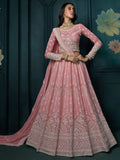Charming Baby Pink Sequins Georgette Engagement Wear Lehenga Choli - Zeel Clothing