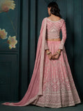 Charming Baby Pink Sequins Georgette Engagement Wear Lehenga Choli - Zeel Clothing