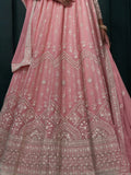 Charming Baby Pink Sequins Georgette Engagement Wear Lehenga Choli - Zeel Clothing