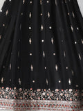 Charming Black Embroidered Organza Reception Wear Gown - Zeel Clothing