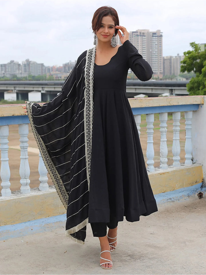Charming Black Georgette Reception Wear Anarkali Suit Pant - Zeel Clothing