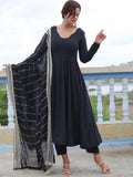 Charming Black Georgette Reception Wear Anarkali Suit Pant - Zeel Clothing