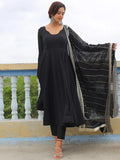 Charming Black Georgette Reception Wear Anarkali Suit Pant - Zeel Clothing