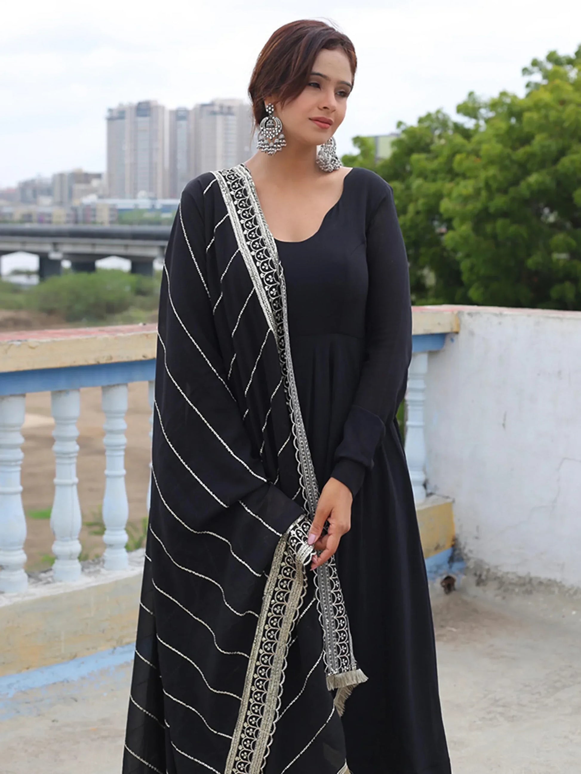 Charming Black Georgette Reception Wear Anarkali Suit Pant - Zeel Clothing