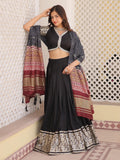 Charming Black Jacquard Traditional Lehenga Choli With Gaji Silk Dupatta