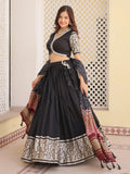 Charming Black Jacquard Traditional Lehenga Choli With Gaji Silk Dupatta - Zeel Clothing