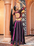 Charming Black Rayon Mirror Work Navratri Lehenga Choli With Dupatta - Zeel Clothing