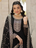 Charming Black Sequins Georgette Event Wear Gown With Dupatta - Zeel Clothing
