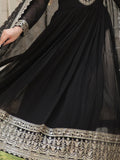 Charming Black Sequins Georgette Event Wear Gown With Dupatta - Zeel Clothing