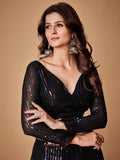 Charming Black Sequins Georgette Party Wear Lehenga Choli With Dupatta - Zeel Clothing