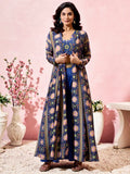 Charming Blue Printed Crepe Designer Crop Top Palazzo With Shrug - Zeel Clothing
