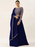 Charming Blue Thread Work Georgette Sangeet Wear Lehenga Choli - Zeel Clothing