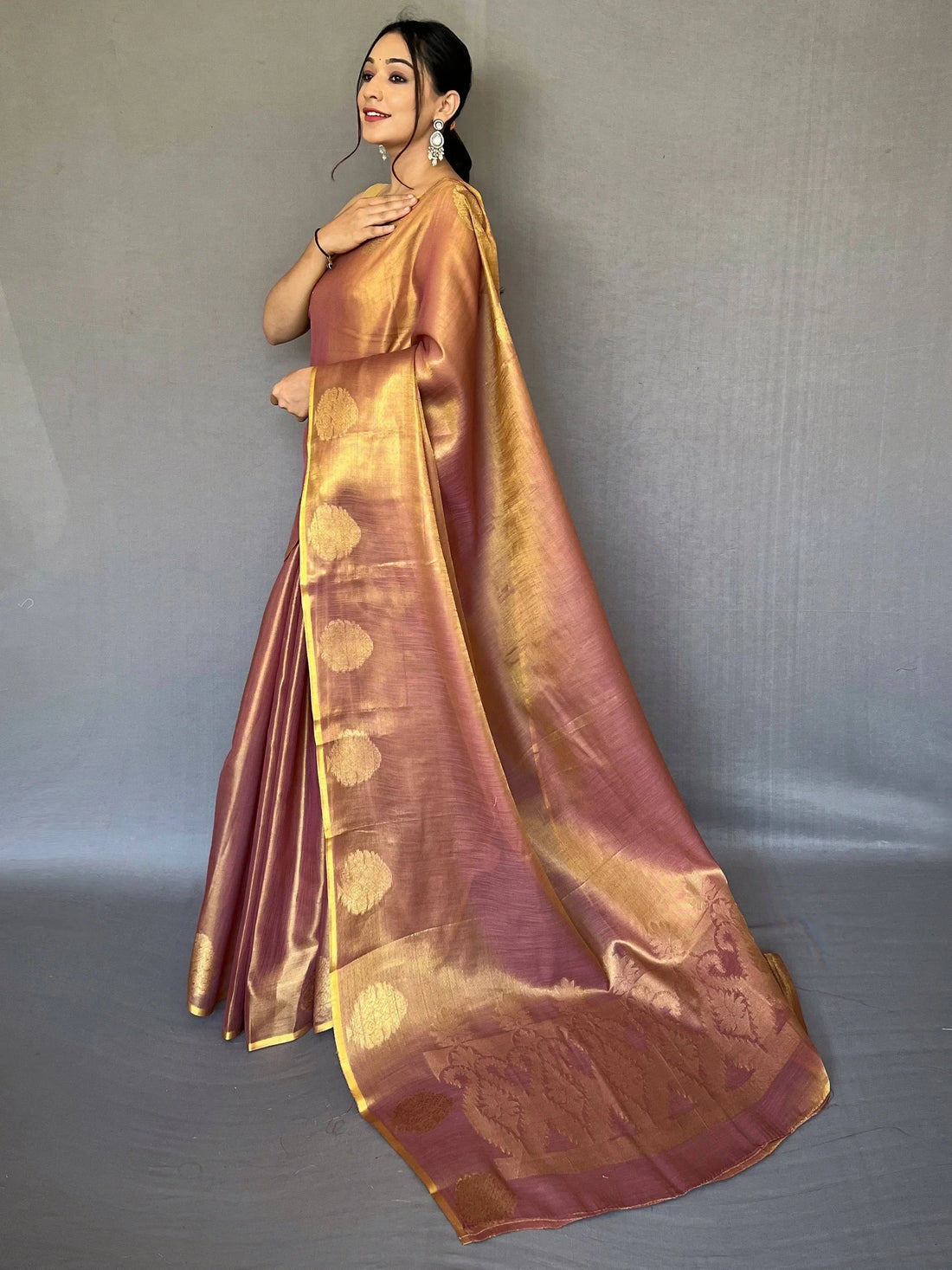 Charming Brown Zari Woven Silk Festival Wear Saree With Blouse - Zeel Clothing