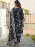 Charming Charcoal Black Digital Print Chinon Casual Wear Palazzo Suit