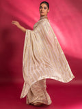 Charming Cream Sequins Georgette Party Wear Saree With Blouse - Zeel Clothing