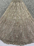 Charming Cream Zircon Work Net Bridesmaid Lehenga Choli With Dupatta - Zeel Clothing