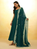 Charming Dark Green Georgette Mehendi Wear Salwar Suit - Zeel Clothing