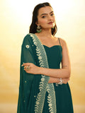 Charming Dark Green Georgette Mehendi Wear Salwar Suit - Zeel Clothing