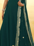 Charming Dark Green Georgette Mehendi Wear Salwar Suit - Zeel Clothing