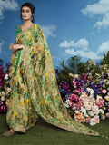 Charming Green Lace Work Brasso Reception Wear Saree With Blouse - Zeel Clothing