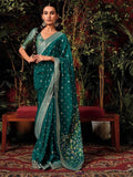 Charming Green Zari Weaving Silk Mehendi Wear Saree With Blouse - Zeel Clothing