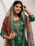 Charming Green Zari Weaving Viscose Silk Mehendi Wear Pant Suit With Dupatta - Zeel Clothing
