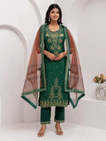 Charming Green Zari Weaving Viscose Silk Mehendi Wear Pant Suit With Dupatta - Zeel Clothing