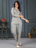 Charming Grey Digital Printed Rayon Top Palazzo Co-Ord Set - Zeel Clothing