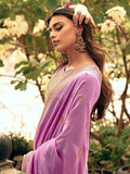Charming Lavender Embroidered Silk Event Wear Palazzo Suit - Zeel Clothing