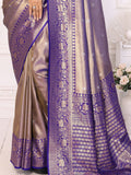 Charming Lavender Zari Weaving Banarasi Silk Event Wear Saree - Zeel Clothing