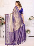 Charming Lavender Zari Weaving Banarasi Silk Event Wear Saree - Zeel Clothing