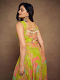 Charming Light Green Digital Printed Georgette Festival Wear Gown - Zeel Clothing