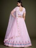 Charming Light Pink Embroidery Georgette Designer Lehenga Choli - Zeel Clothing