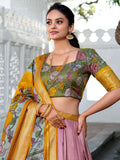 Charming Lilac Kalamkari Printed Silk Traditional Lehenga Choli - Zeel Clothing