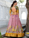 Charming Lilac Kalamkari Printed Silk Traditional Lehenga Choli - Zeel Clothing
