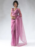 Charming Magenta Border Work Organza Pre-Stitched Saree With Blouse - Zeel Clothing