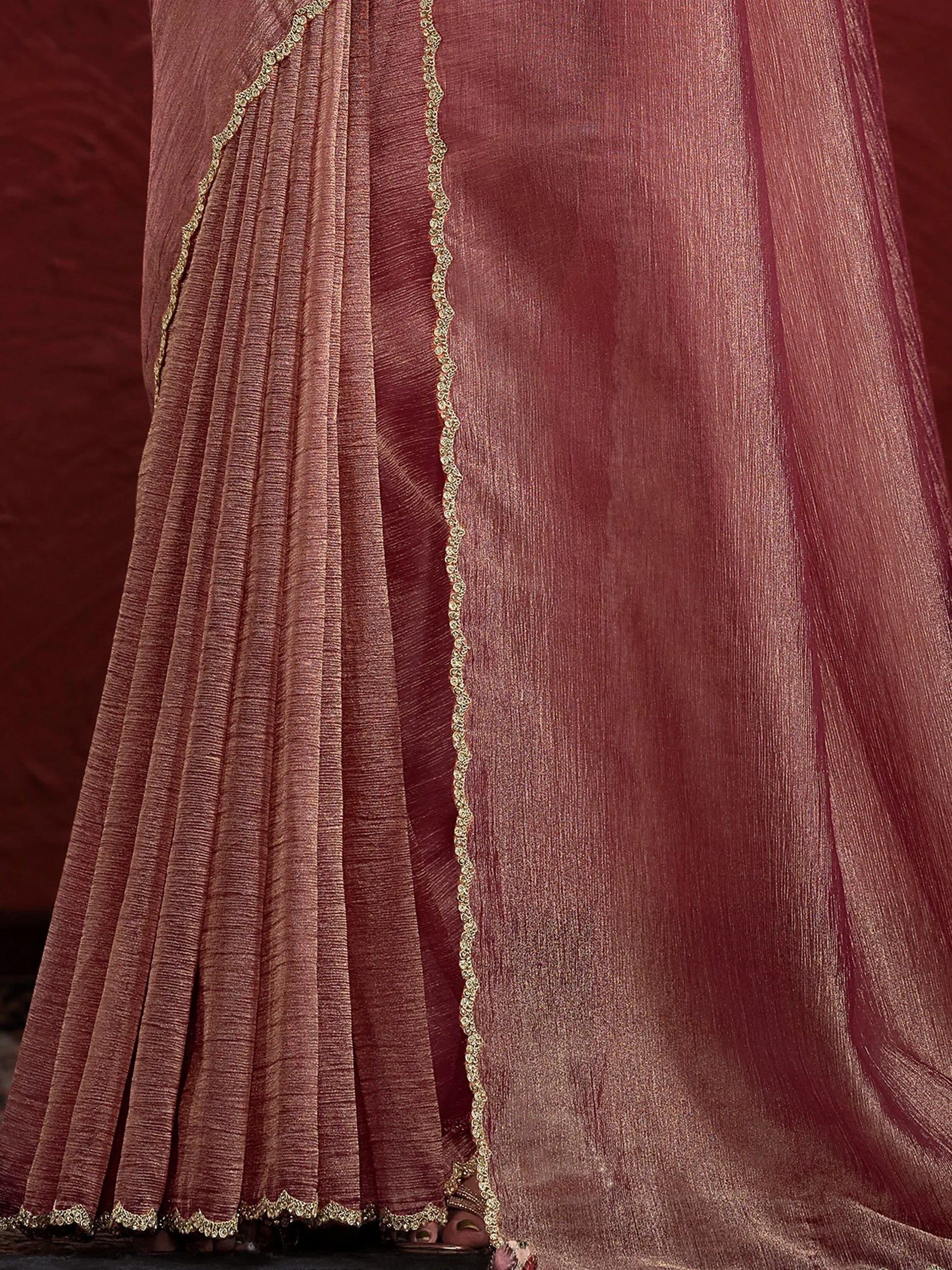 Charming Maroon Banarasi Silk Event Wear Saree With Blouse - Zeel Clothing