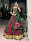 Charming Maroon Gota Patti Lace Rayon Festive Wear Lehenga Choli With Dupatta - Zeel Clothing