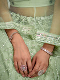 Charming Mint Green Sequins Net Wedding Lehenga Choli With Dupatta - Zeel Clothing