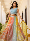 Charming Multi-Color Embroidered Georgette Party Wear Lehenga Choli - Zeel Clothing