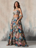 Charming Multi-Color Printed Chinon Party Wear Palazzo With Top - Zeel Clothing